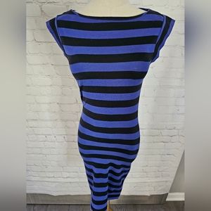 French Connection Striped Dress | Blue & Black | Size 4 | EUC